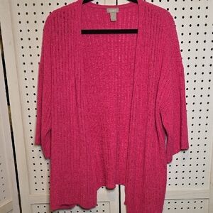 Chicos Women's Fuchsia Cardigan Size 3/XL Knit Lightweight